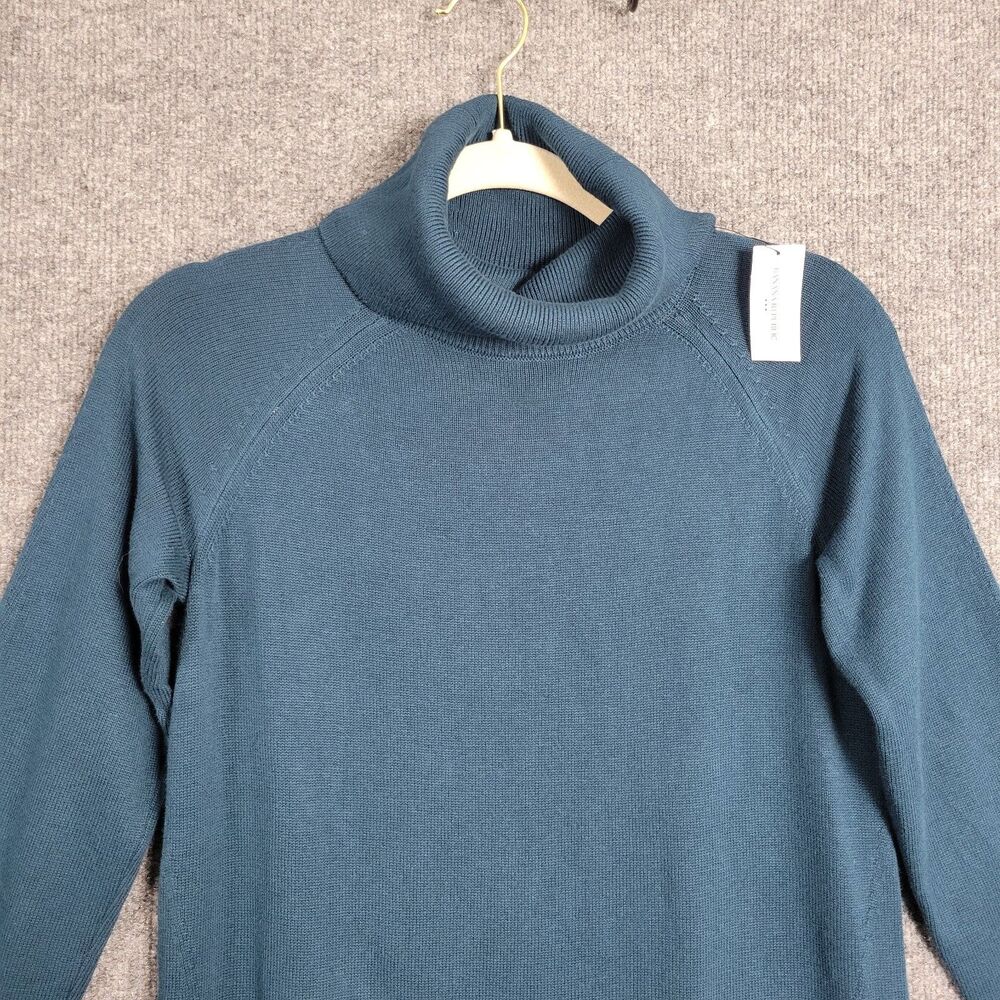 NWT BANANA REPUBLIC 596401 Teal Turtleneck Sweater Dress Stretch SIZE SMALL - Picture 4 of 10